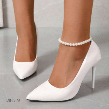 White Dazzle PUMP HEEL